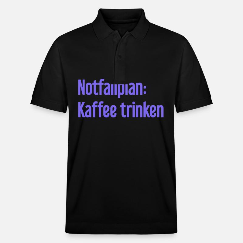 Kaffee-Notfallplan - Stanley/Stella Unisex Bio-Poloshirt PREPSTER - Schwarz