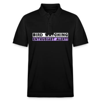 Bird watching enthusiast alert! - Stanley/Stella Unisex Bio-Poloshirt PREPSTER - Schwarz - Vorne - Roxy (174cm) & Andy (188cm)