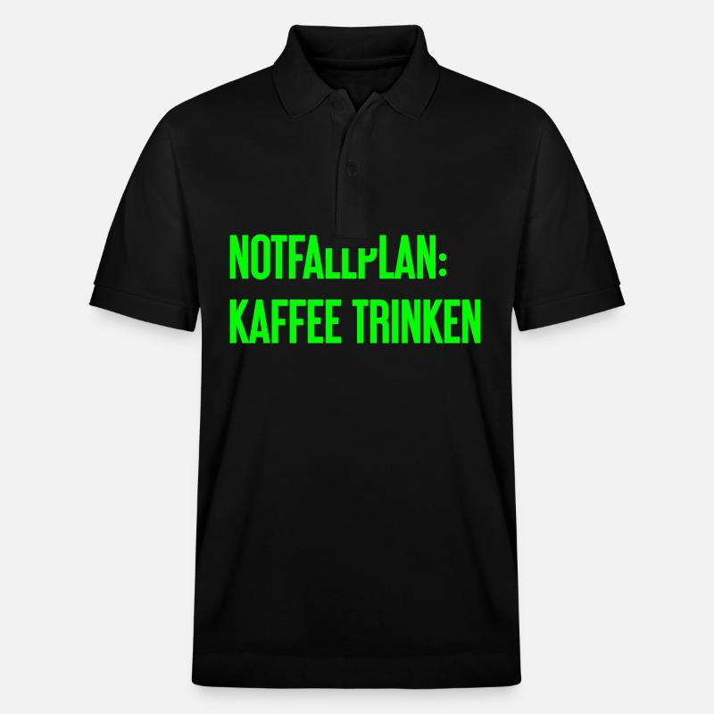 Kaffee-Notfallplan - Stanley/Stella Unisex Bio-Poloshirt PREPSTER - Schwarz