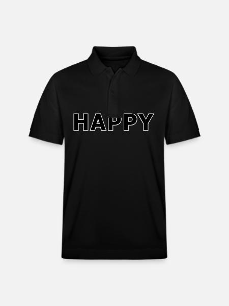 Happy - Stanley/Stella Unisex Organic Polo Shirt PREPSTER - black