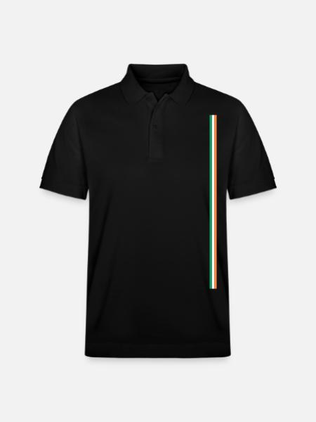 Ireland Flag Stye Stripes - Stanley/Stella Unisex Organic Polo Shirt PREPSTER - black