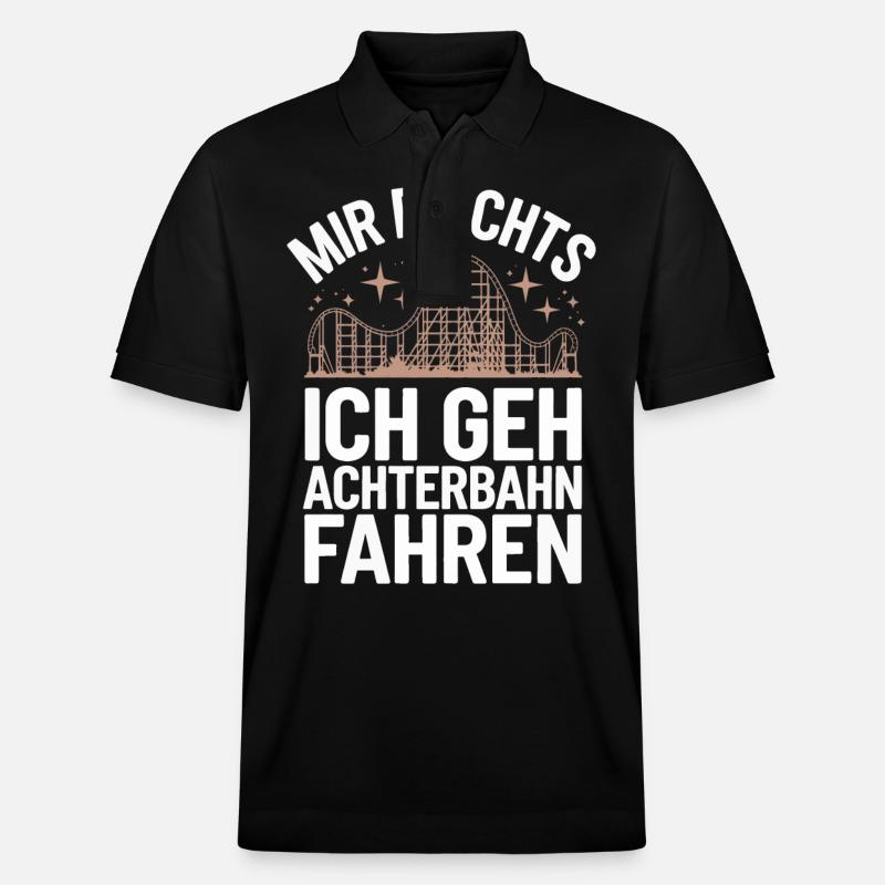 Achterbahn Freizeitpark Roller Coaster - Stanley/Stella Unisex Bio-Poloshirt PREPSTER - Schwarz