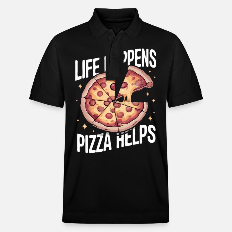 Pizza Italie Restauration rapide - Polo PREPSTER bio Stanley/Stella Unisexe - noir