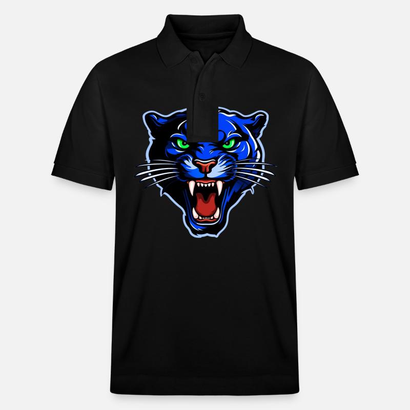 Tête de panthère Bleu - Polo PREPSTER bio Stanley/Stella Unisexe - noir