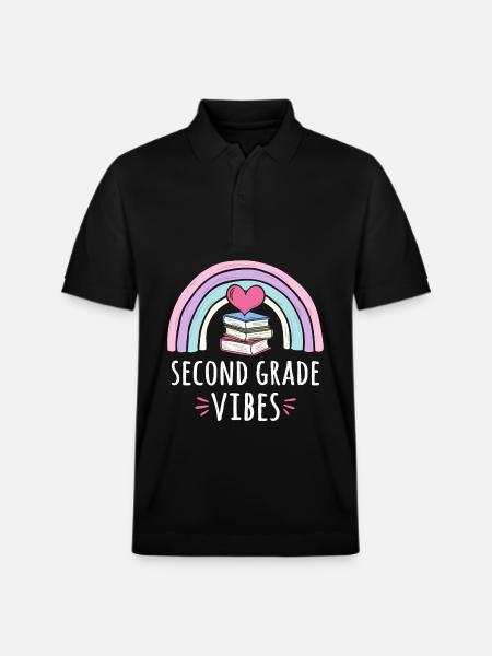 Second Grade Vibes - Stanley/Stella Unisex Organic Polo Shirt PREPSTER - black