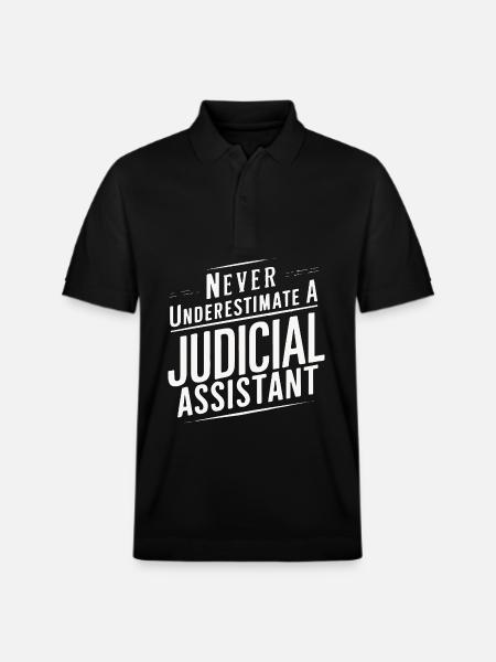 Never underestimate a Judicial assistant - Stanley/Stella Unisex Organic Polo Shirt PREPSTER - black