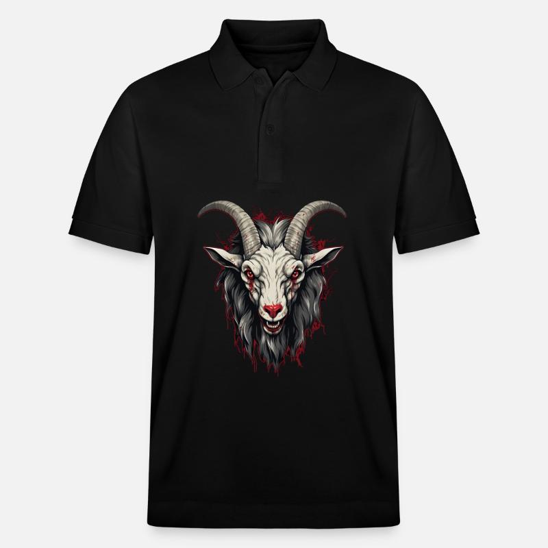 Horror Halloween Ziege - Stanley/Stella Unisex Bio-Poloshirt PREPSTER - Schwarz