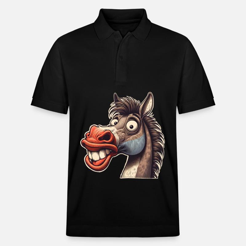 Pferd - Stanley/Stella Unisex Bio-Poloshirt PREPSTER - Schwarz