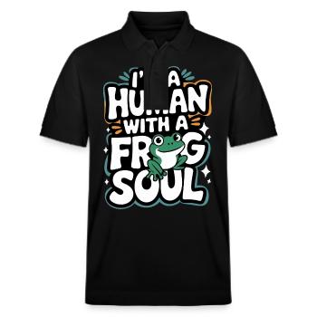 Frog Toad - Stanley/Stella Unisex Organic Polo Shirt PREPSTER - black - Front - Roxy (174cm) & Andy (188cm)