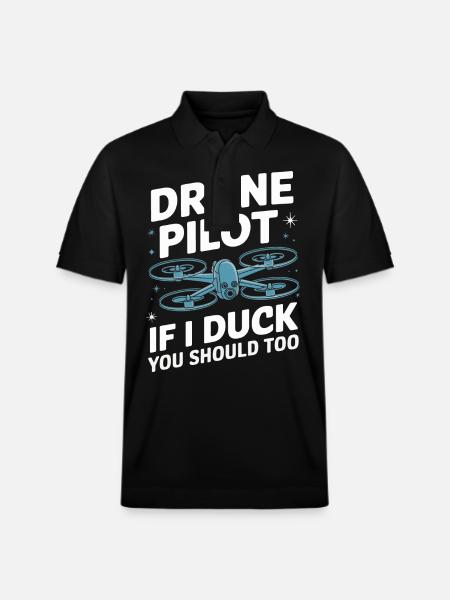 Dronen Pilot Quadrocopter Drone - Stanley/Stella Unisex Bio-Poloshirt PREPSTER - Schwarz