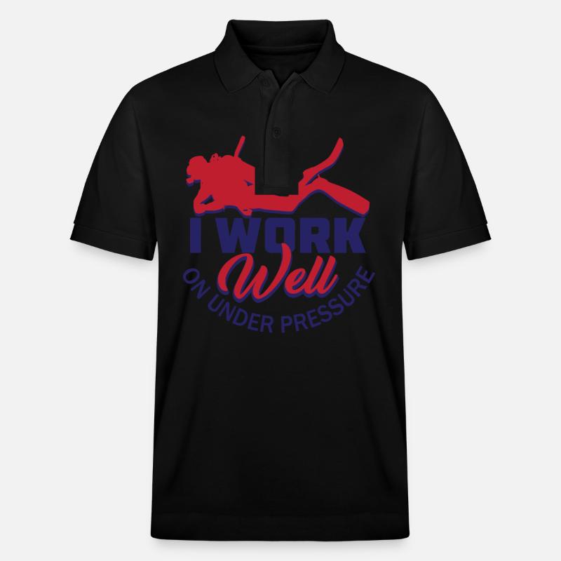 Je travaille bien sous pression - Polo PREPSTER bio Stanley/Stella Unisexe - noir