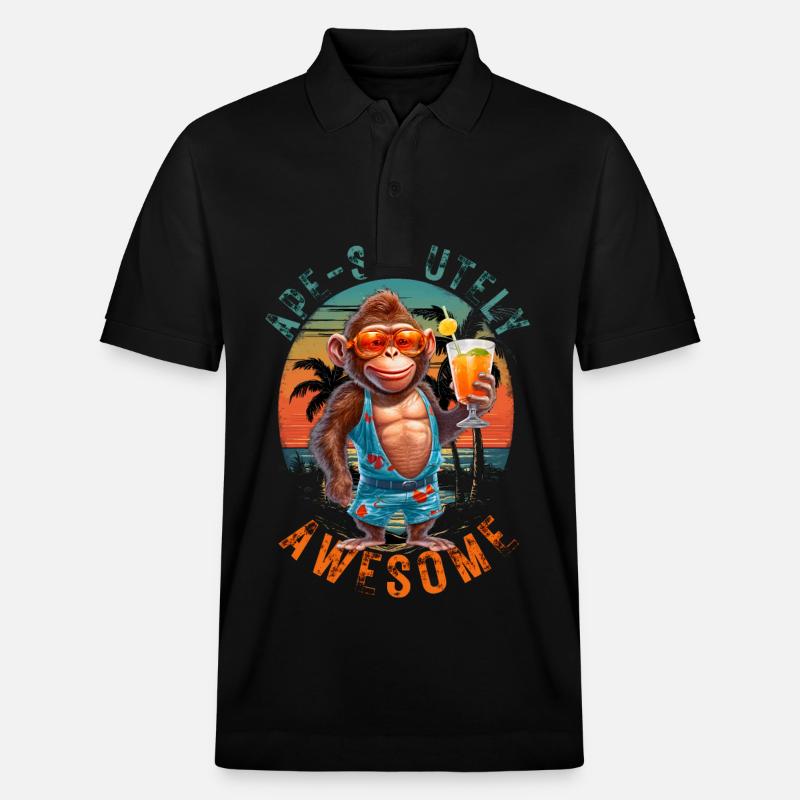 Ape-solutely Awesome - Absolument génial - Polo PREPSTER bio Stanley/Stella Unisexe - noir
