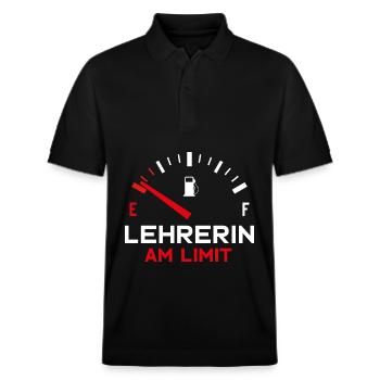 LEHRERIN AM LIMIT - Stanley/Stella Unisex Bio-Poloshirt PREPSTER - Schwarz - Vorne - Roxy (174cm) & Andy (188cm)
