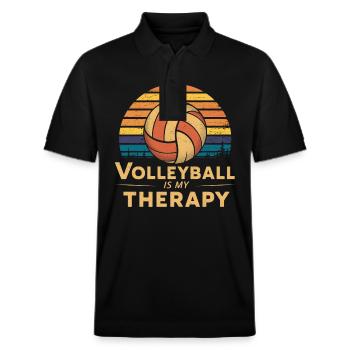 Volley-ball - Polo PREPSTER bio Stanley/Stella Unisexe - noir - Devant - Roxy (174cm) & Andy (188cm)