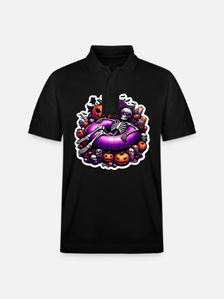 Halloween Chillin - Stanley/Stella Unisex Organic Polo Shirt PREPSTER - black