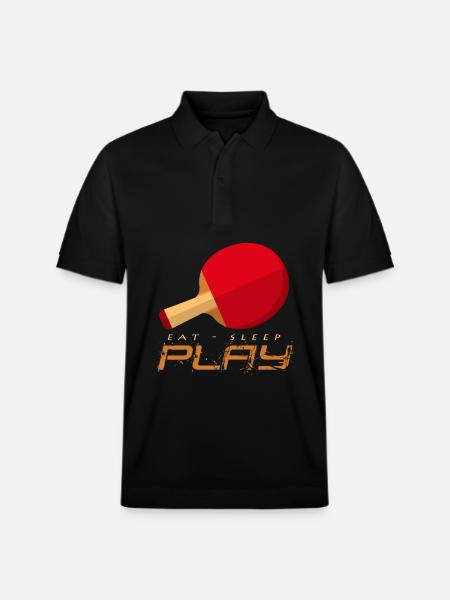 Pingpong Energy: Eat Sleep Play - Stanley/Stella Unisex Organic Polo Shirt PREPSTER - black