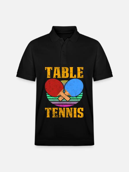 Table Tennis Lover Graphic - Stanley/Stella Unisex Organic Polo Shirt PREPSTER - black