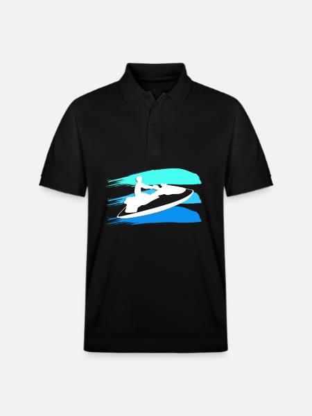 Jet Ski Driver Color Splash - Stanley/Stella Unisex Organic Polo Shirt PREPSTER - black