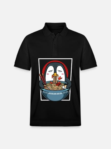 Penguin Noodle Magic - Stanley/Stella Unisex Organic Polo Shirt PREPSTER - black