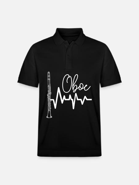 Oboe Heartbeat Graphic - Stanley/Stella Unisex Organic Polo Shirt PREPSTER - black
