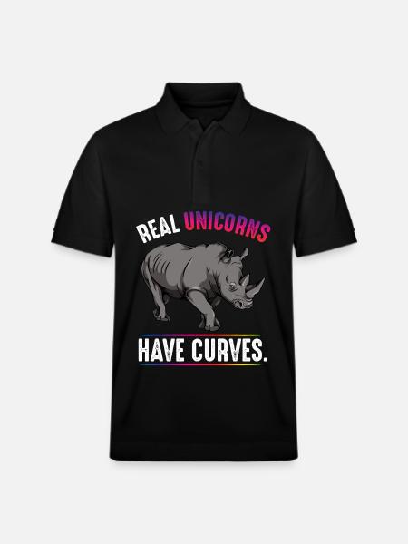 Real Unicorns Have Curves - Stanley/Stella Unisex Bio-Poloshirt PREPSTER - Schwarz