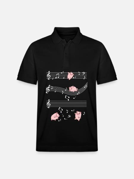 Cochons musicaux sur bâtons - Polo PREPSTER bio Stanley/Stella Unisexe - noir