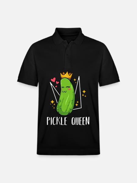 Pickle Queen – Royal Cucumber - Stanley/Stella Unisex Organic Polo Shirt PREPSTER - black