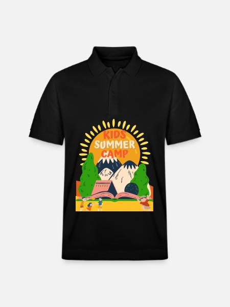 Kids Summer Camp Sunrise - Stanley/Stella Unisex Organic Polo Shirt PREPSTER - black