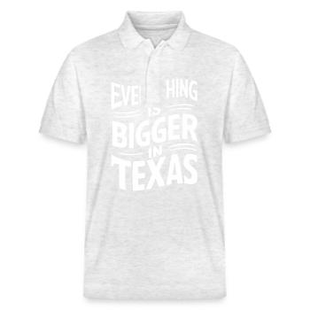 Texas State Texaner Texas - Stanley/Stella Unisex Bio-Poloshirt PREPSTER - Weiß meliert - Vorne - Roxy (174cm) & Andy (188cm)