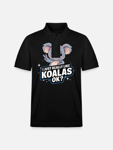 Koala Koala Koala Bear Animal - Stanley/Stella Unisex Organic Polo Shirt PREPSTER - black