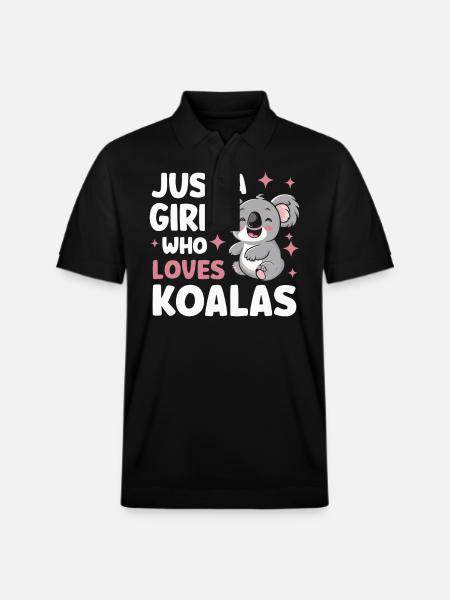Koala Koala Koala Bear Animal - Stanley/Stella Unisex Organic Polo Shirt PREPSTER - black