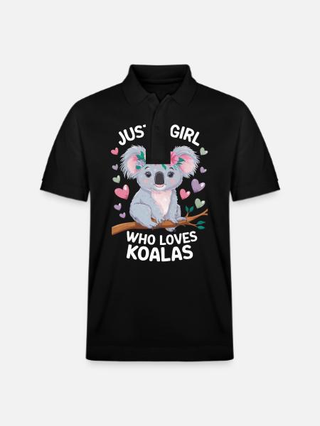 Koala Koala Koala Bear Animal - Stanley/Stella Unisex Organic Polo Shirt PREPSTER - black