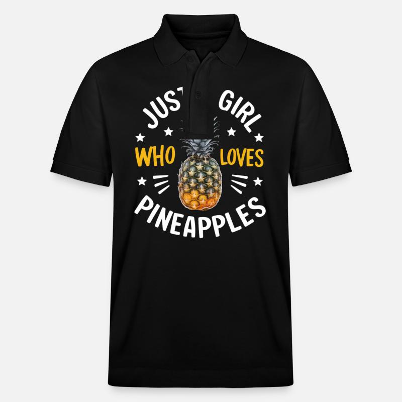 Ananas Fruit tropical hawaïen - Polo PREPSTER bio Stanley/Stella Unisexe - noir
