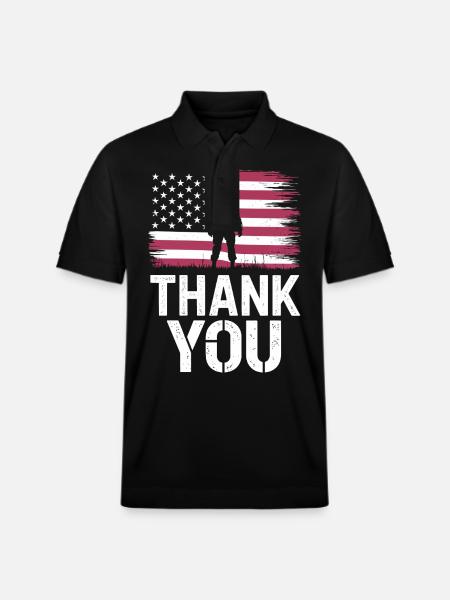 Veteran Military Soldier - Stanley/Stella Unisex Organic Polo Shirt PREPSTER - black