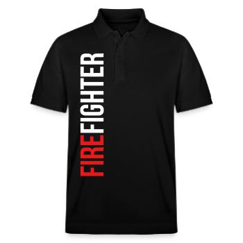 FIREFIGHTER / Feuerwehr - Stanley/Stella Unisex Bio-Poloshirt PREPSTER - Schwarz - Vorne - Roxy (174cm) & Andy (188cm)
