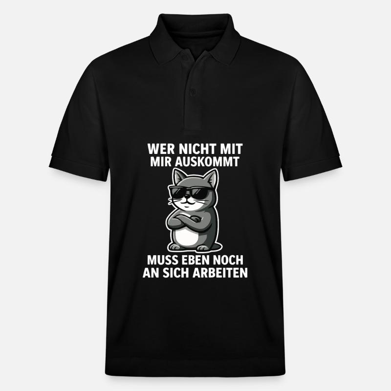 Coole Katze Spruch - Stanley/Stella Unisex Bio-Poloshirt PREPSTER - Schwarz