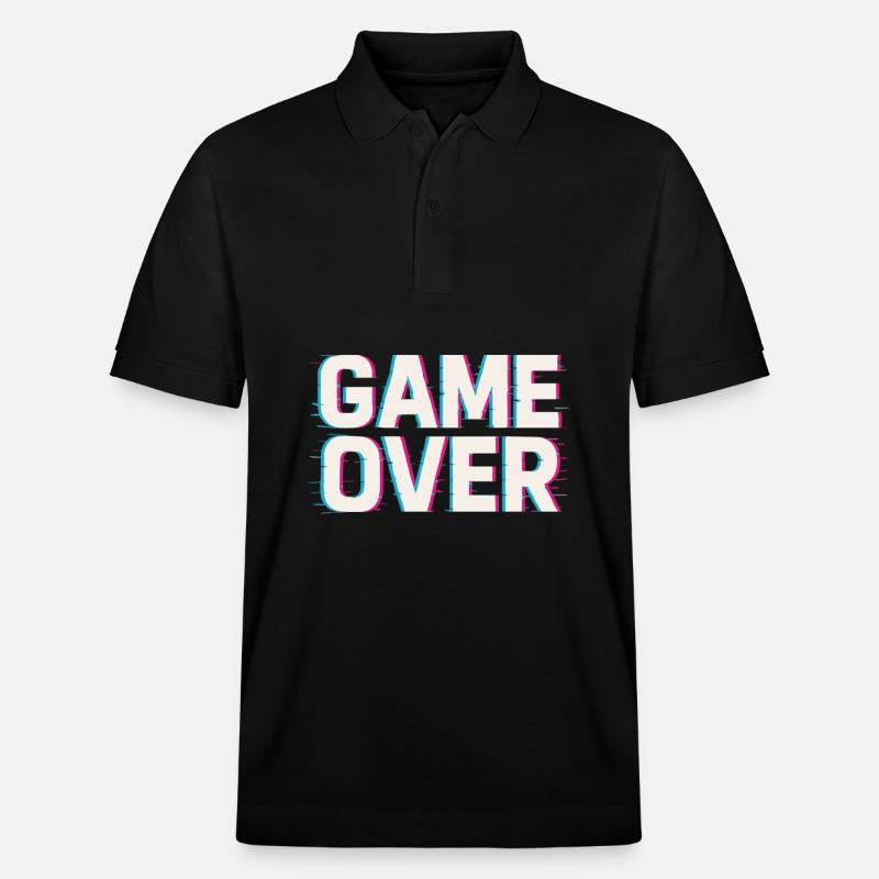 Game Over – Effet Glitch - Polo PREPSTER bio Stanley/Stella Unisexe - noir