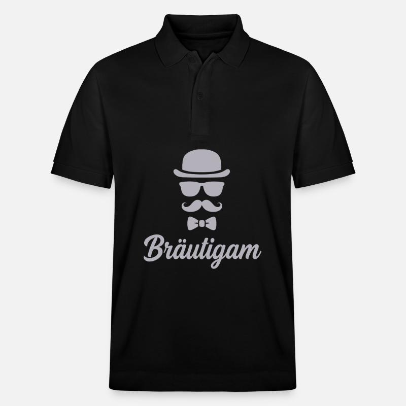 Bräutigam JGA Hut Schnurrbart - Stanley/Stella Unisex Bio-Poloshirt PREPSTER - Schwarz