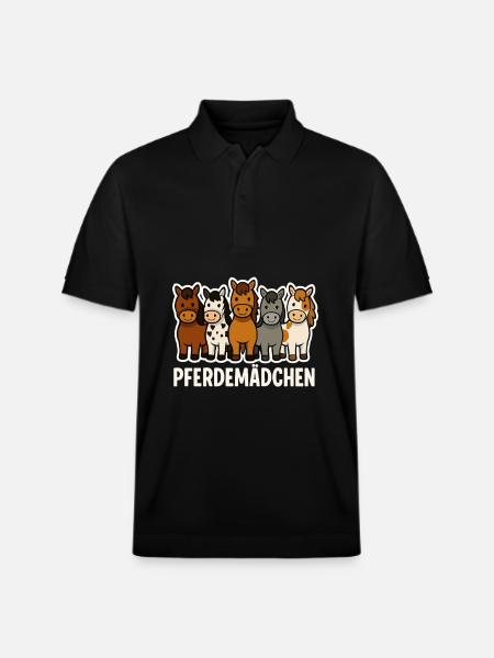 Pferdemädchen – Süßes Pony Design - Stanley/Stella Unisex Bio-Poloshirt PREPSTER - Schwarz