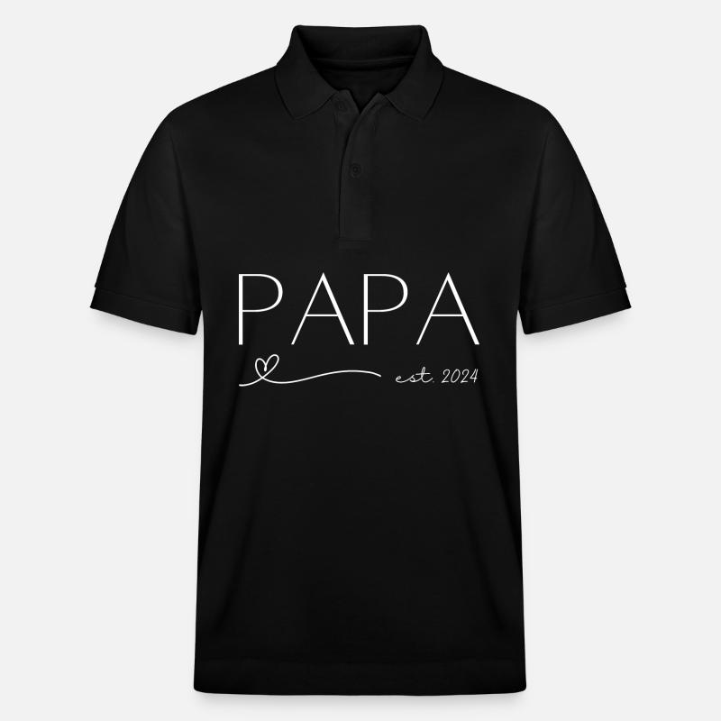 Papa est 2024 - Stanley/Stella Unisex Bio-Poloshirt PREPSTER - Schwarz
