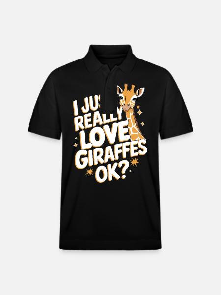 Giraffe Animal Africa Giraffes - Stanley/Stella Unisex Organic Polo Shirt PREPSTER - black