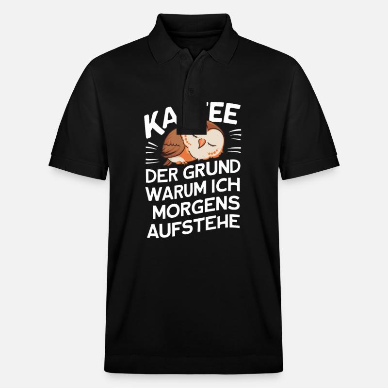 Nachteule Eule Eulen Vogel - Stanley/Stella Unisex Bio-Poloshirt PREPSTER - Schwarz