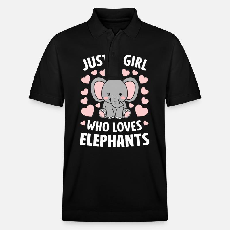 Elefant Tier Elefanten Zoo - Stanley/Stella Unisex Bio-Poloshirt PREPSTER - Schwarz