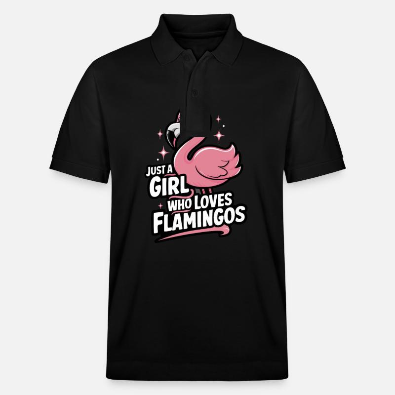 Flamingo Tier Rosa - Stanley/Stella Unisex Bio-Poloshirt PREPSTER - Schwarz