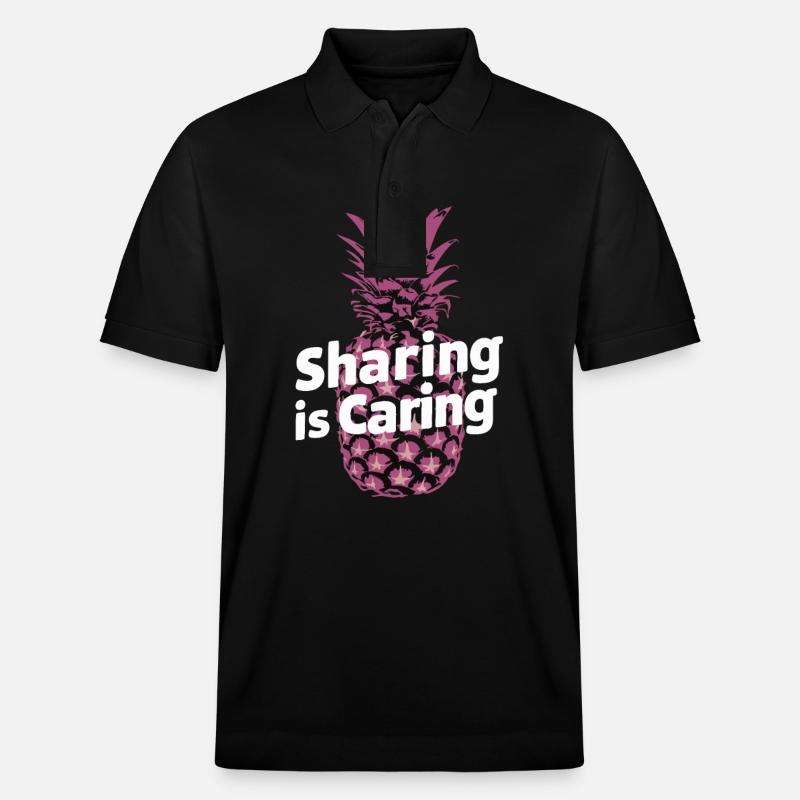 Ananas Fruit tropical hawaïen - Polo PREPSTER bio Stanley/Stella Unisexe - noir