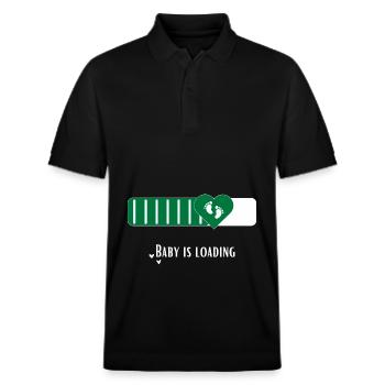 Baby is loading, Für Schwangere in Neutral - Stanley/Stella Unisex Bio-Poloshirt PREPSTER - Schwarz - Vorne - Roxy (174cm) & Andy (188cm)