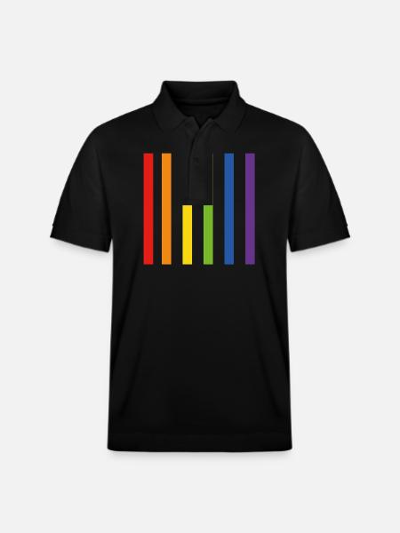 Rainbow Flag LGBT - Stanley/Stella Unisex Organic Polo Shirt PREPSTER - black