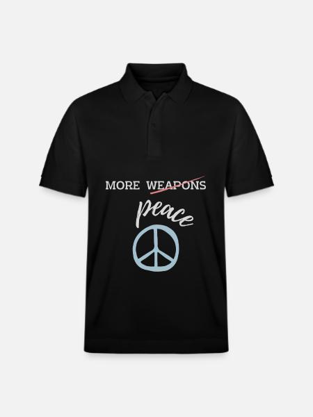 more (weapons) peace - Stanley/Stella Unisex Organic Polo Shirt PREPSTER - black