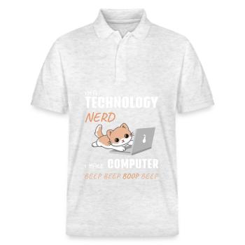IT Computer Administrator Computerarbeit Geschenk - Stanley/Stella Unisex Bio-Poloshirt PREPSTER - Weiß meliert - Vorne - Roxy (174cm) & Andy (188cm)