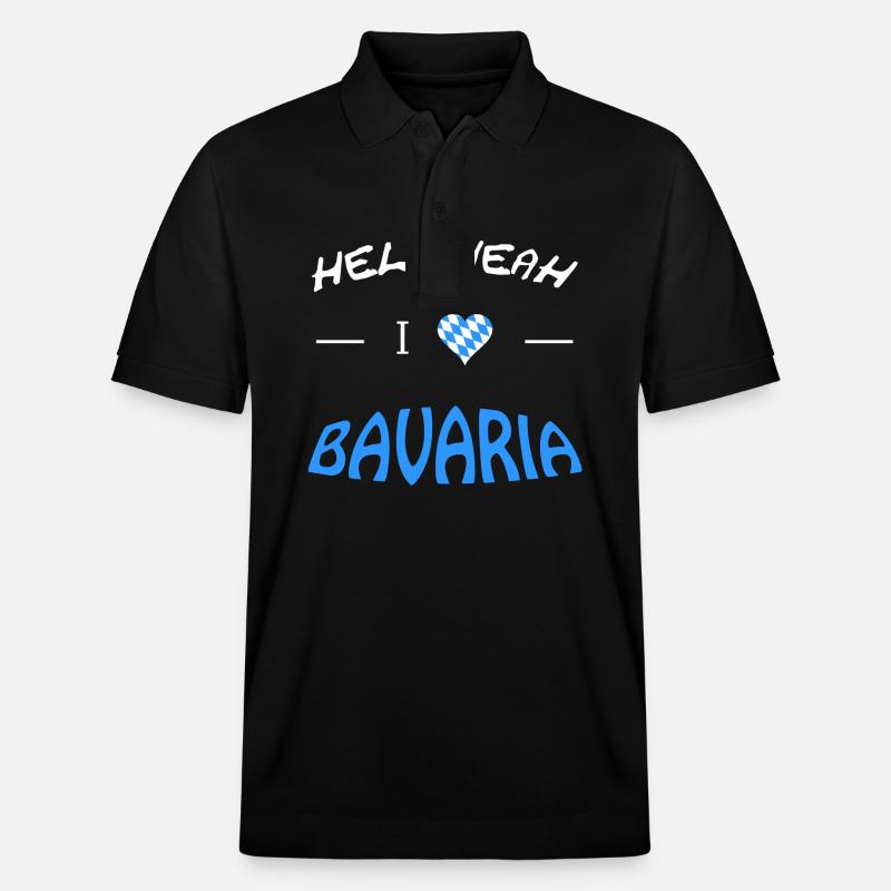 I love Bavaria - Stanley/Stella Unisex Bio-Poloshirt PREPSTER - Schwarz